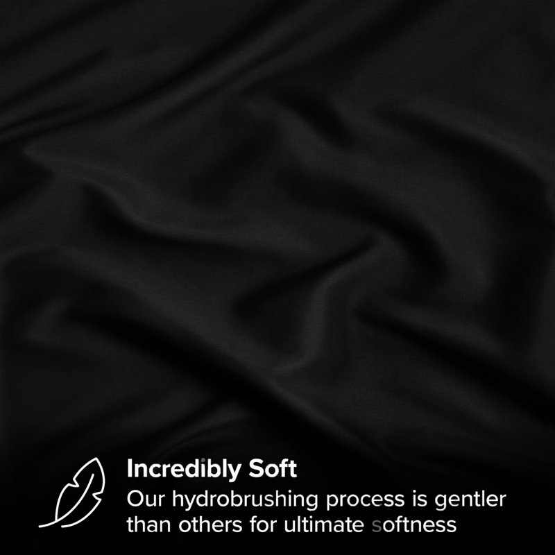 Meliah Microfibre Brushed Fitted Bed Sheet, Single (3'), Black