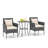 Ebern Designs 3 Pcs Patio Furniture Set With Cushioned Patio Chairs & Tempered Glass Coffee Table Grey-685692428