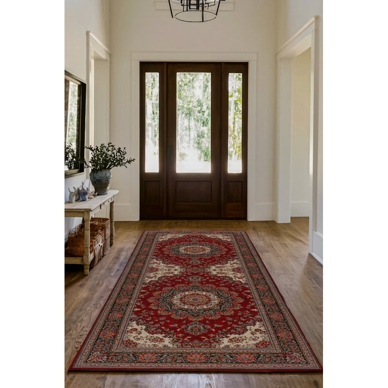 Tapis en coton imprimé chenille Guria, Tapis de couloir 4 pi x 8 pi 3 po