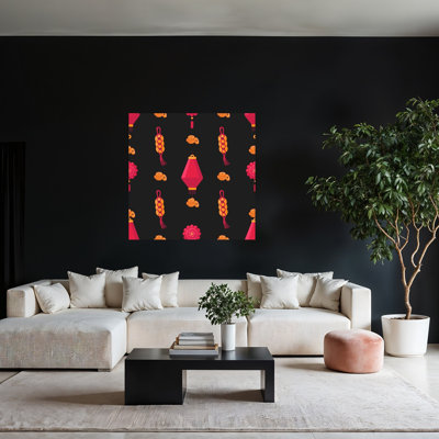 «Lucky Lanterns», art mural traditionnel traditionnel