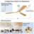 70-inch ceiling fan with light and remote control, quiet DC motor, dimmable LED light, 3 solid wood blades, 6-speed reversible fan, suitable for indoor home use-111884430-111884432-111884434