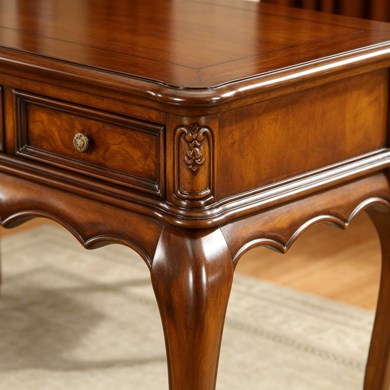 Simple Rectangular Brown Solid Wood Writing Desk, 30.7" H x 55.11" W x 23.62" D