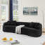 Curved Modular Wool Fabric Sectional Sofa, No Assembly Required-117795085