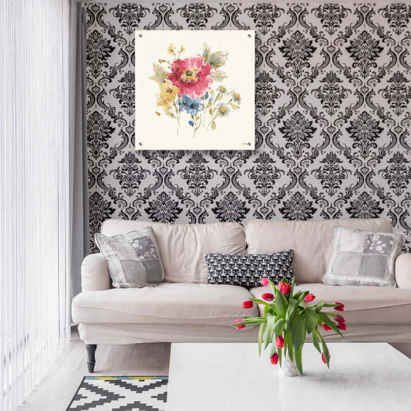 «Summer Garden V» par Lisa Audit, art mural en verre acrylique, H 24 po x l 24 po