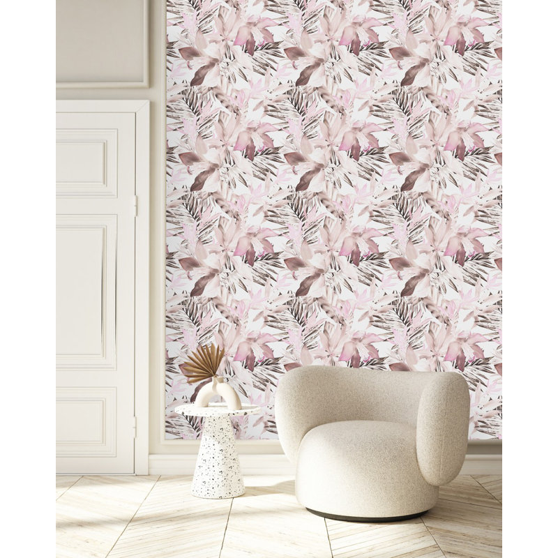 Peel & Stick Floral Tile, 2.08' W x 10.42' L