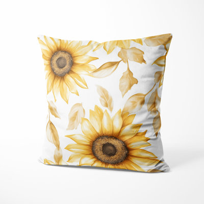 Floral Decorative Throw Pillow - Country Farmhouse Sun Glow Printed Cushion