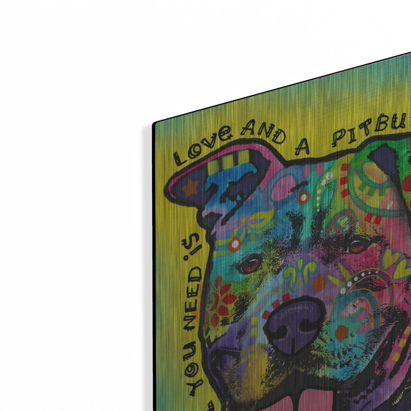 Red Barrel Studio® «All You Need Is» par Dean Russo, art mural en métal, H 16 po x l 12 po