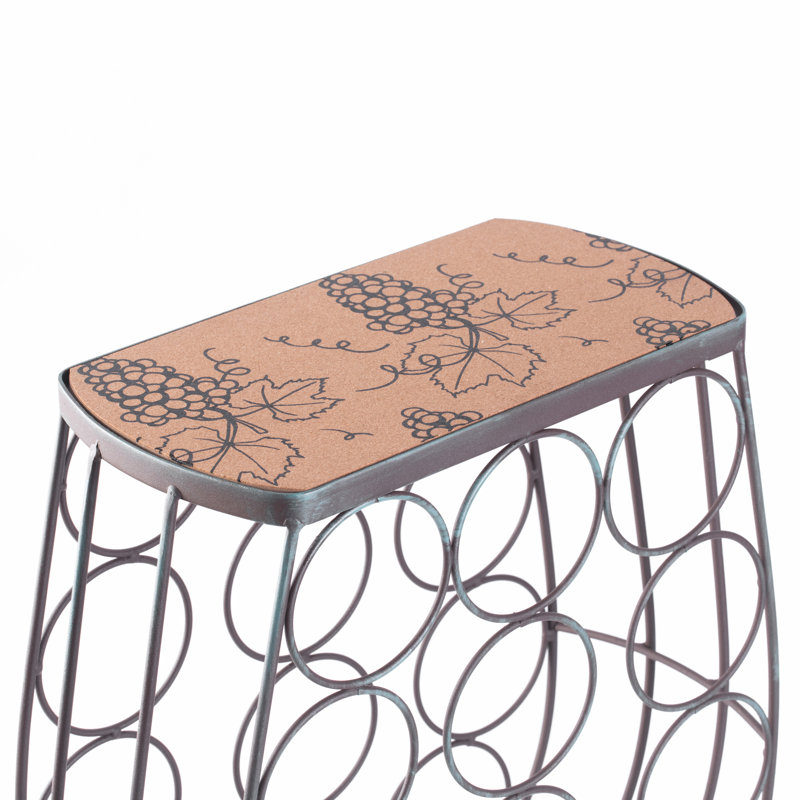 Support à vin autoportant en forme de gobelet rétro en bois avec support de liège, (Bronze)