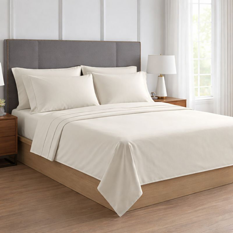 Ensemble de draps toutes saisons en microfibre - ultra doux, léger et durable, Beige