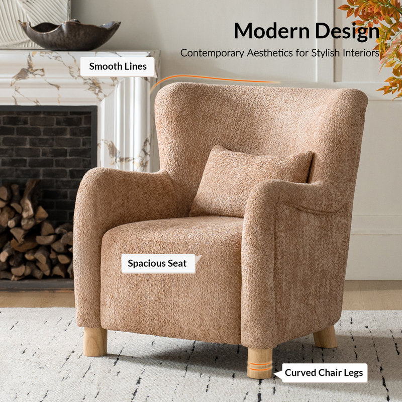 Upholstered Accent Chair, Sand