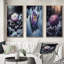 «A Blooming Puple Peony Flower in Winter», ensemble de 3 impressions-251285450-251285448