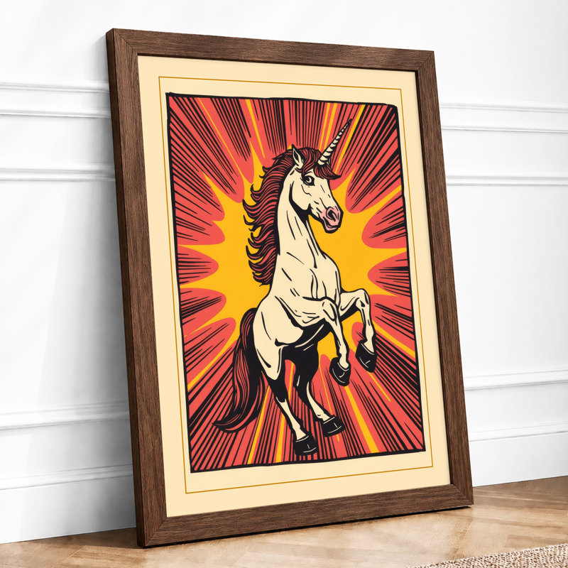 Radiant Horse Retro - Framed Print, A3 - 42.0 x 29.7 cm, Walnut