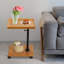 Table d'appoint avec table d'appoint en forme de C et roulettes pour canapé-1968033649