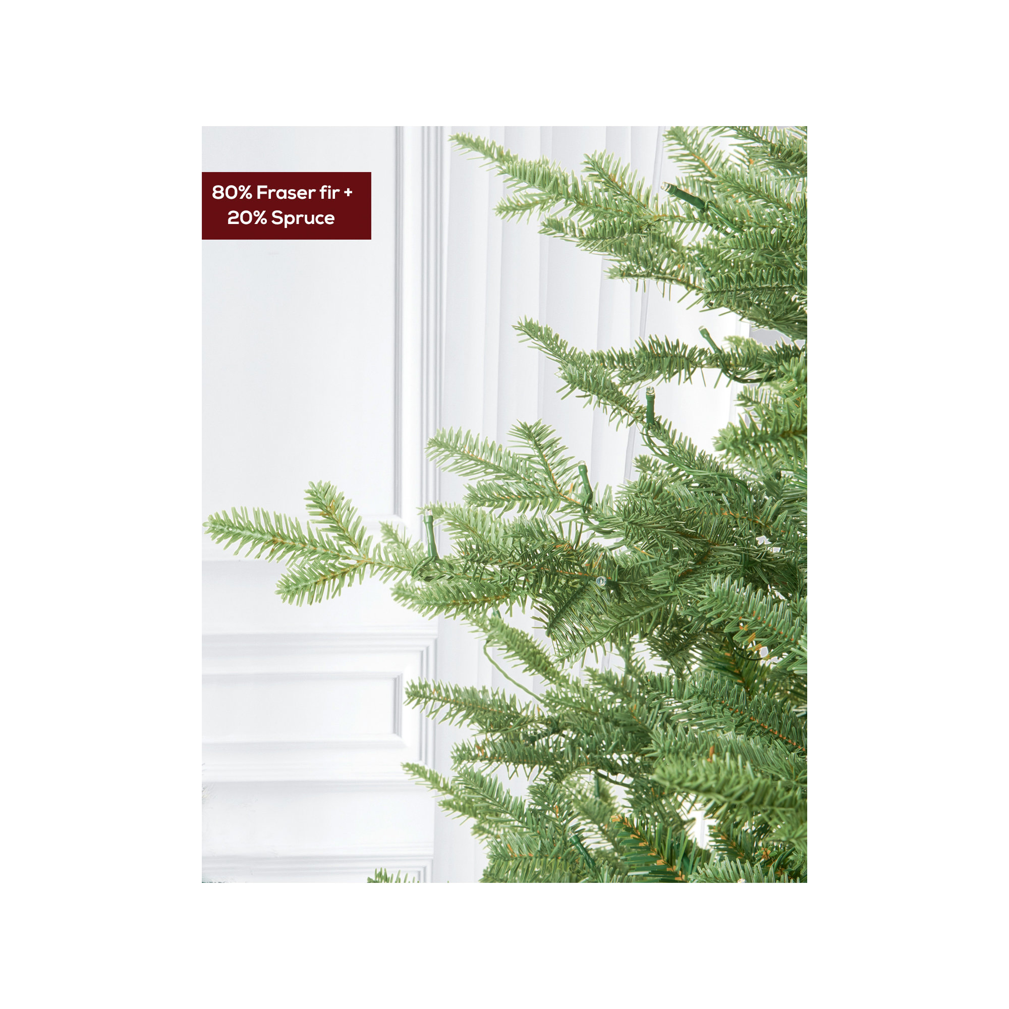 Lighted Artificial Christmas Tree - Stand Included, Not Pre-Lit, 7.5ft