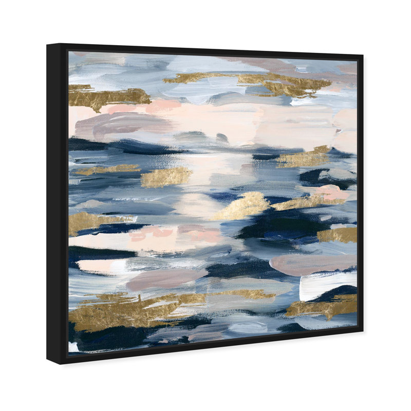«Smoke on the Water», reproduction d'impression sur toile, H 30 po x l 30 po, Cadre noir
