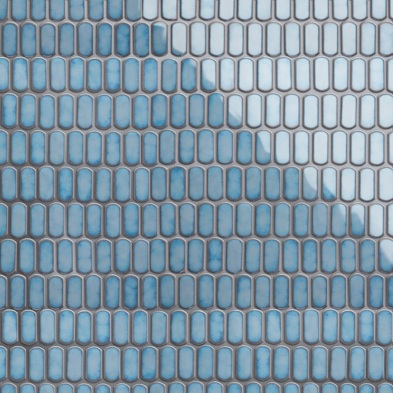 Hudson Capsule 12-1/4 In. X 13-1/8 In. Porcelain Mosaic Tile, Marine