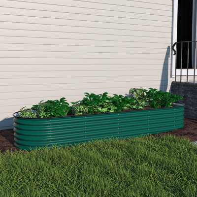 Heise 9 In 1 Modular Galvanized Steel Raised Garden Bed