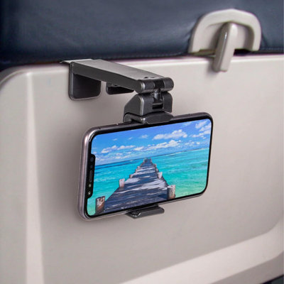Universal Airplane Phone Mount, 360° Rotatable, Hands-Free, Pocket-Sized Travel Essential