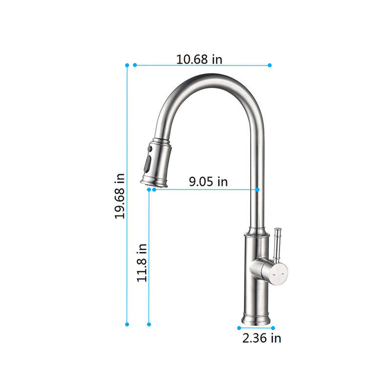 Kitchen Faucet With Pull Out Sprayer, Brushed Nickel
