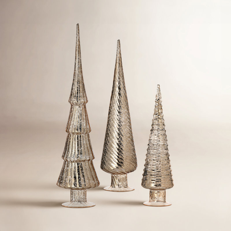 Ensemble de 3 arbres à verre au mercure 12/15/18 Glyndia, Champagne