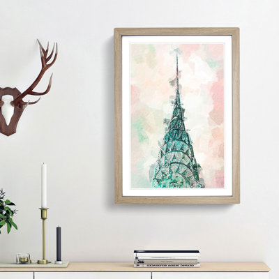 New York City Empire State Building in Abstract - Picture Frame Painting Print