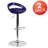 Contemporary Plastic Adjustable Height Barstool with Rounded Cutout Back and Chrome Base-969223437