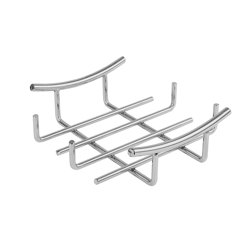 Porte-serviettes plat Kanhiya en nickel satiné, Chrome