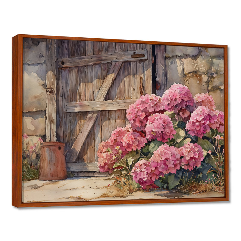 Isabea - Floral Wall Art, H 30 po x l 40 po, Brun, Impression encadrée flottante