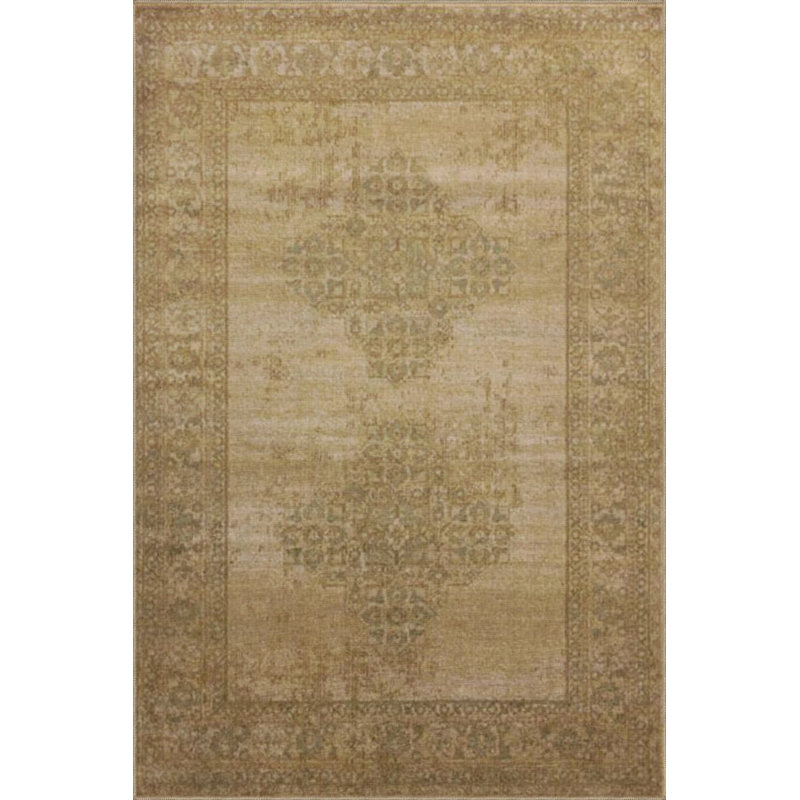 Starry Floral Traditional Woven Sole Washable Carpet, Rectangle 3'4" x 5'