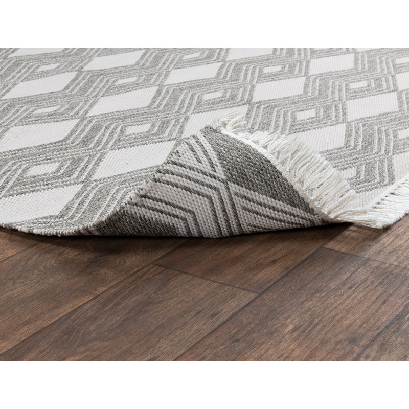 Rectangle Nyx Geometric Machine Tufted Area Rug, Rectangle 8' x 10', Beige/Black