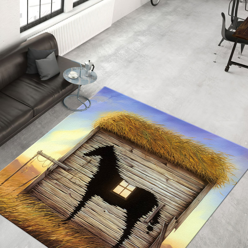 Transitional Style Non-Woven Soft Printed Rug with Intricate Floral Design and Rich Color Palette for Aesthetic Indoor Decor Enhancement