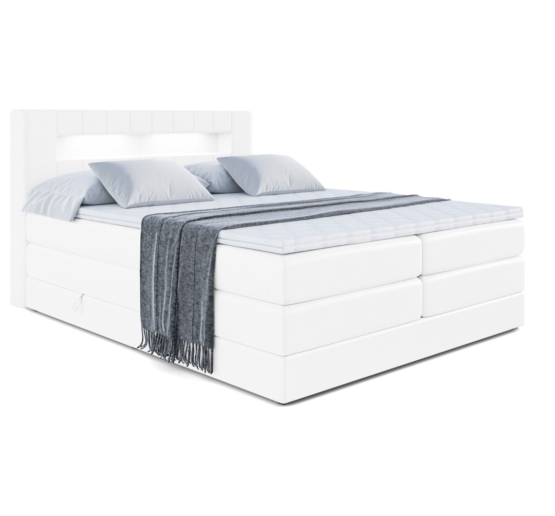 Boxspringbett mit bettkasten und Topper