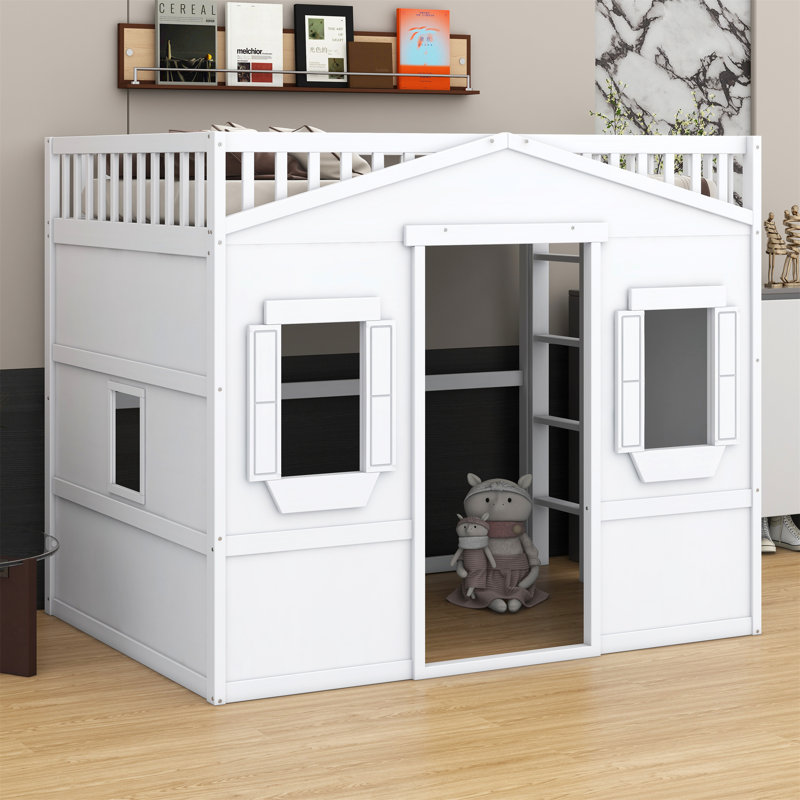 Lit mezzanine Abhir Kids, Blanc, Lit simple