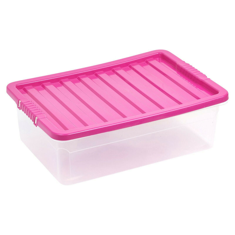 Symple Stuff Plastic Decorative Bin, 32 Litre, Pink