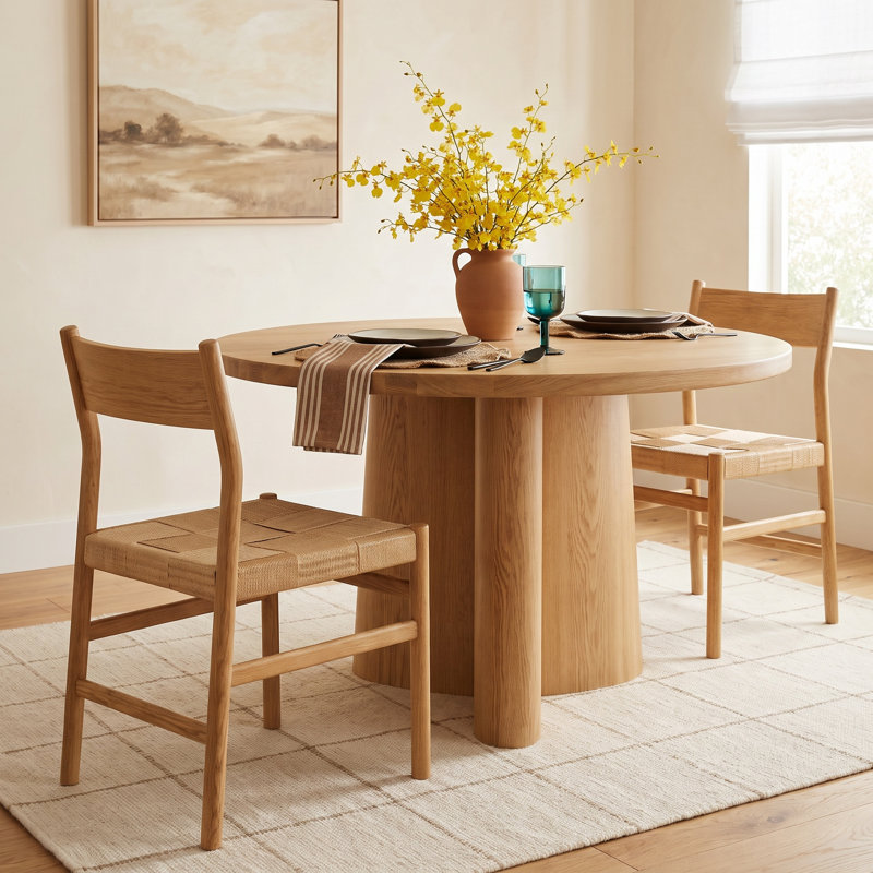Enna Solid Oak & Danish Cord Dining Chair, Natural