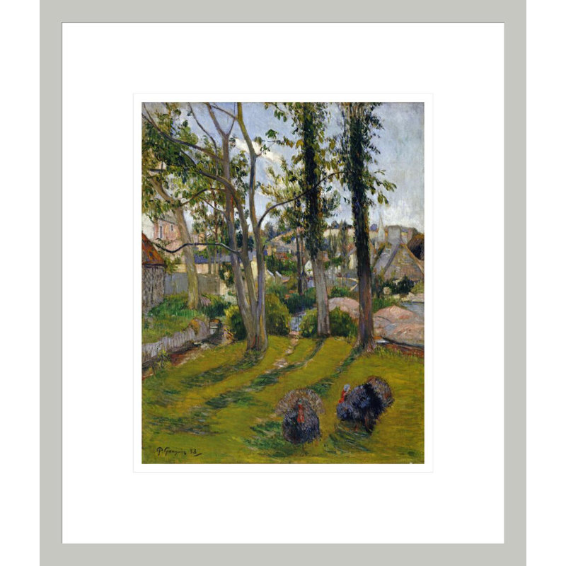 Les Dindons (Pont Aven Landscape) 1888 par Paul Gauguin - Estampe numérique encadrée, 15.99" H x 13.75" W