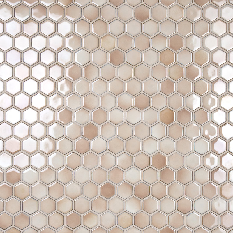 Carreau de mosaïque en porcelaine pour plancher et mur Hex 10-7 / 8 "x 12-5 / 8" Hudson, Truffe