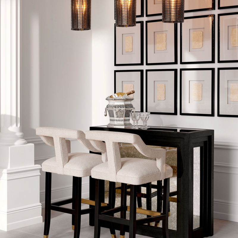Roumier Upholstered Stool, Bar Stool (28.35" Seat Height)
