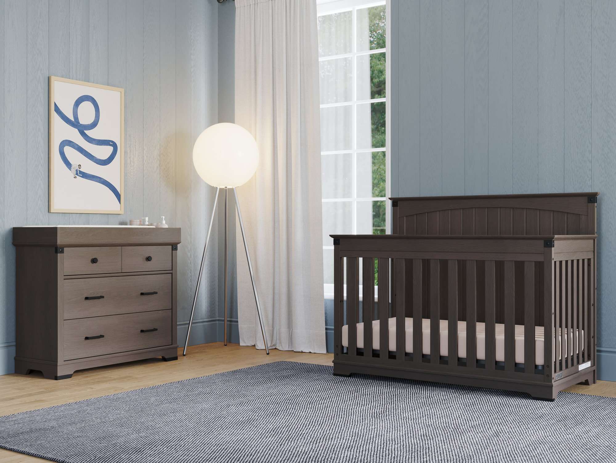 Child craft grey crib on sale