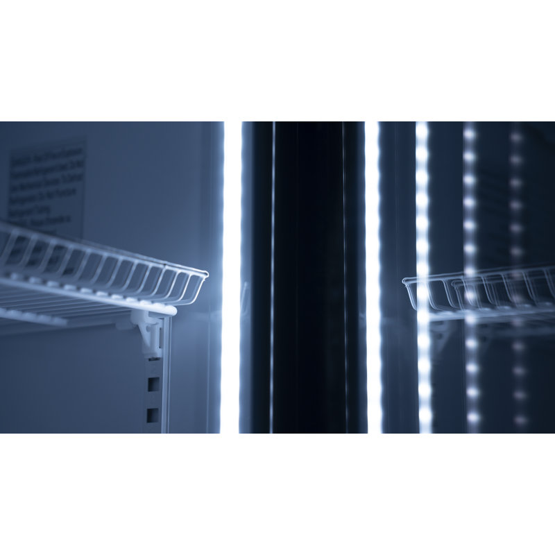 21-Inch Black Glass Door Commercial Display Refrigerator