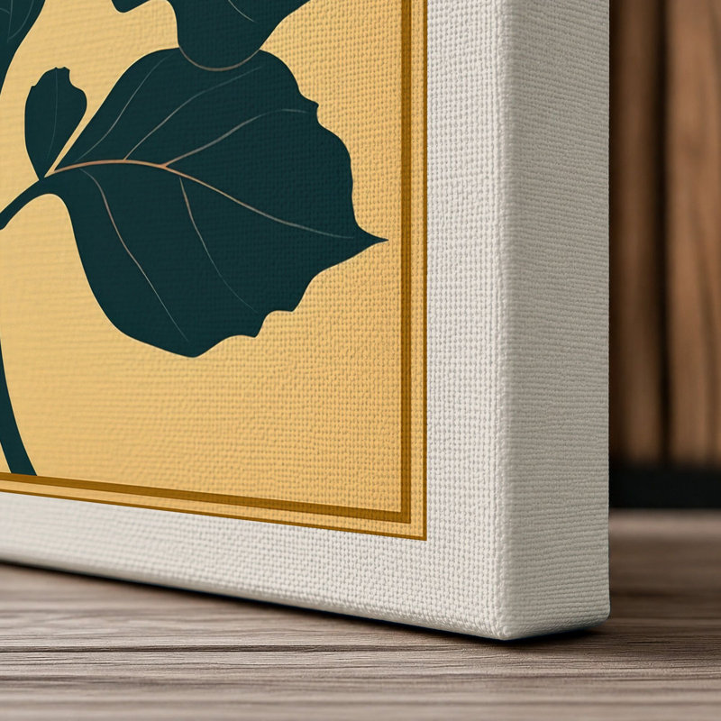 Gilded Bloom Botanical - Wrapped Canvas, 18x12 - 45.7 x 30.5 cm, Cream Border