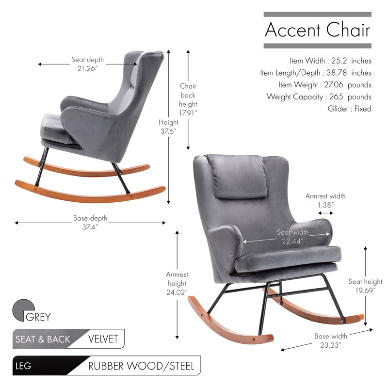 Velvet Armchair, Grey