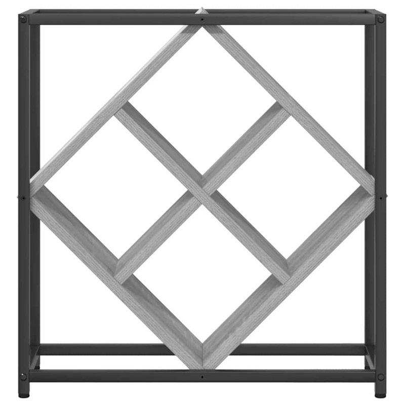 Wine Rack Engineered Wood Storage Organizer Modern Indoor Stylish Home, Grey