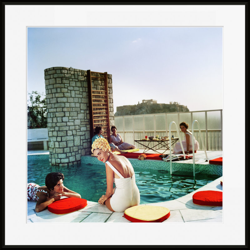 Penthouse Pool Print by Slim Aarons, Black, 17" H x 17" W x 1.75" D