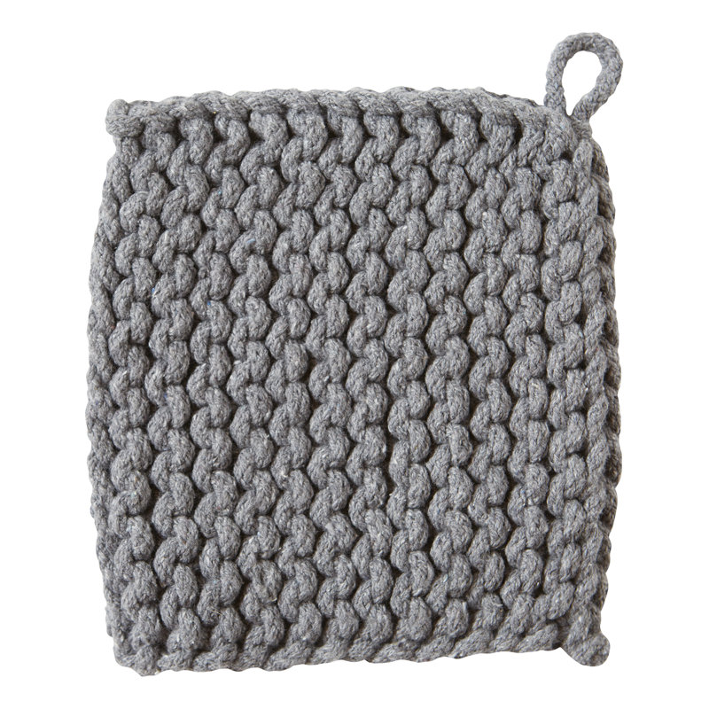 Crochet trivet châtaignier, Gris