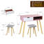 Ensemble coiffeuse en bois massif avec tabouret-1994490350