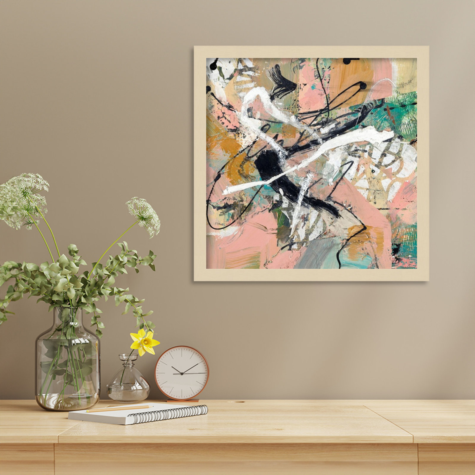 Sutter "Fluid" Print by Suzanne McCourt, 17" H x 17" W, Brown