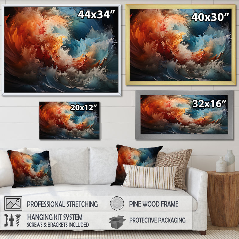 «Jakylee Storm Chaos Unleashed», reproduction sur toile, H 34 po x l 44 po, Cadre naturel flottant