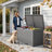 245 Gallon Thick-Walled Resin Deck Box, Indoor Outdoor Lockable Storage Box With Removable Dividers-108191035