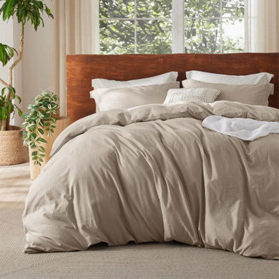 Bedsure 100% Washed Cotton Duvet Cover Set